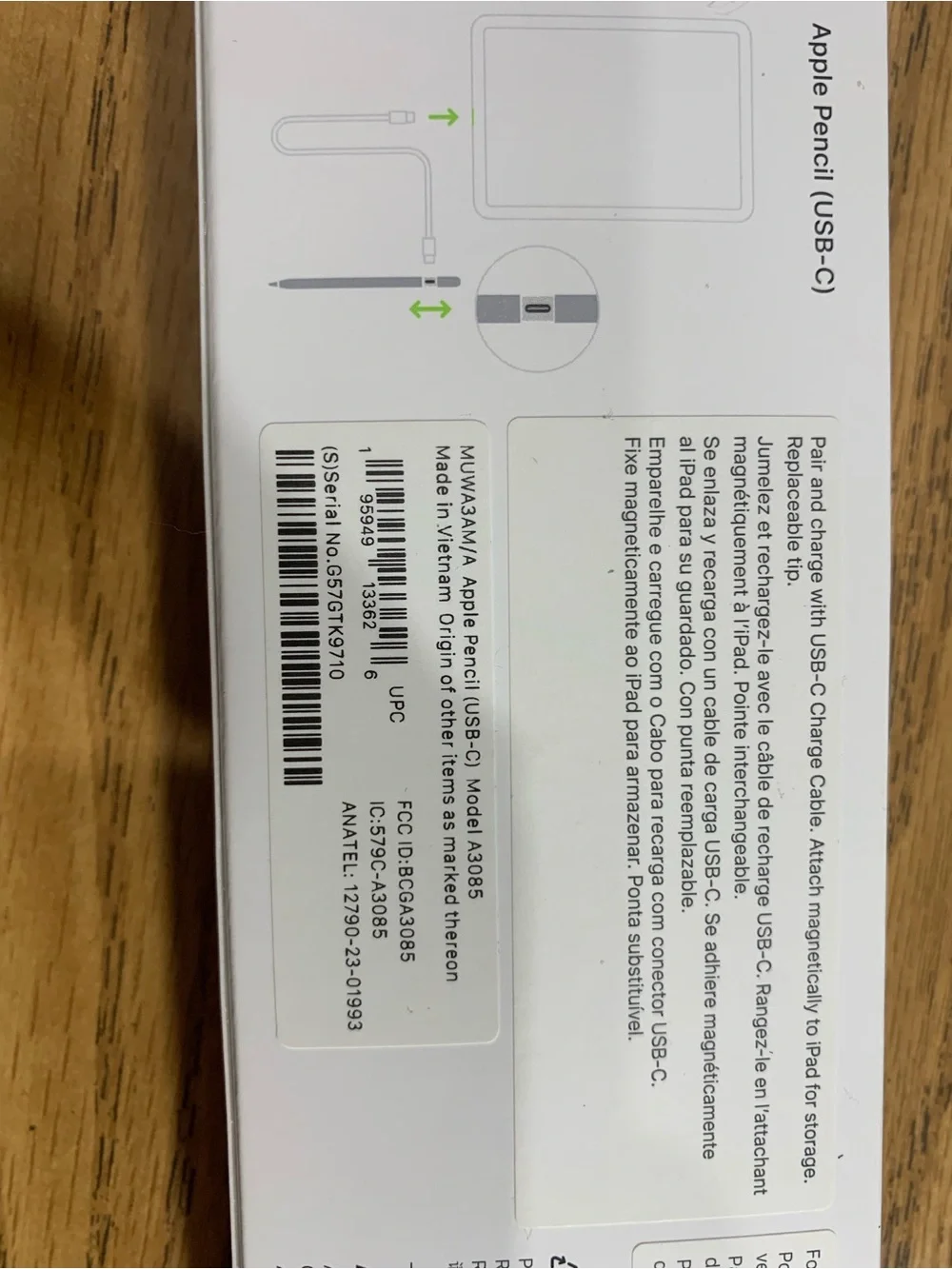 Apple Pencil (USB-C) model A3085
